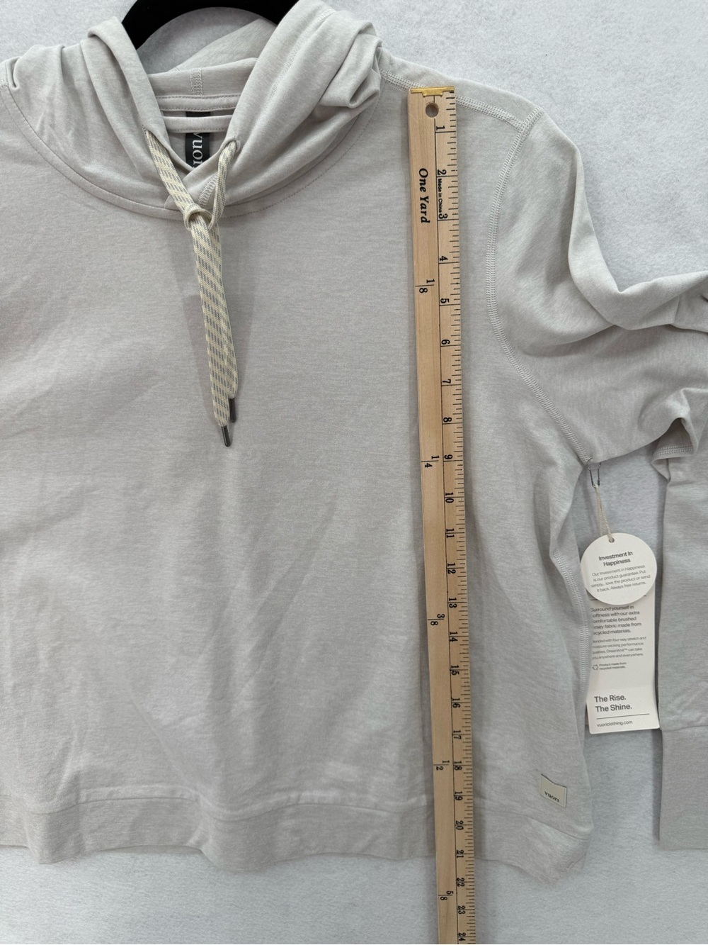 NWT Vuori Halo Essential Hoodie VW226 Salt Heather Women’s Size Large - Picture 8 of 9